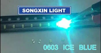 1000pcs XIASONGXIN LUZ 0603 de Gelo Azul 1608 Gelo Azul Claro Ultra Brilhante Azul SMD LED de Indicação de