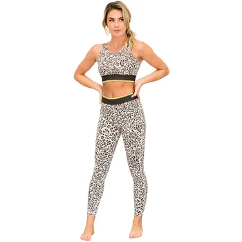 Perfeita Leopard Yoga Define As Mulheres Roupas De Ginástica Sutiã Top E Legging Sexy Fitness Sportswear Terno Execução De Energia De Treino Treino De