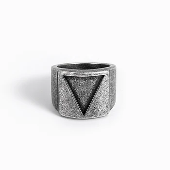 De Aço inoxidável Viking triângulo de amor Anel vintage Martelo retro punk jóias dedo homem Presente anel de noivado Dropshipping OSR067