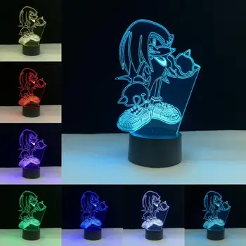 Sonic 3D Cartoon Toque a Lâmpada de Base Remota Noite de Luz de Cores Bulbing Iluminação com Sensores de Casa Decoração do Quarto do Bebê Crianças Presentes Lamparas