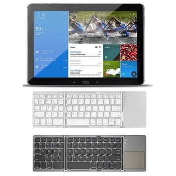 Mini Teclado sem Fio Bluetooth Dobrável Recarregável Teclado com Touchpad de um Mini-Teclado para IOs/android/Tablet com Windows