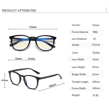 Anti Óptico Leve Azul do Quadro de Homens, Mulheres do Vintage Anti Blue Ray Computador Óculos Óculos de Jogo para as Mulheres Personalizável miopia