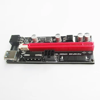 6 Pcs VER009S USB 3.0 PCI-E Riser Express 1X 4X 8X 16X Extender Riser Placa de Adaptador SATA de 15 pinos para 6 Pinos Cabo de Alimentação - 60cm