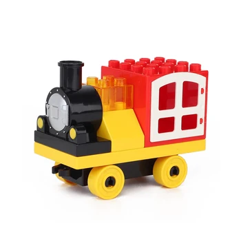 Criador Duplo Trem Tamanho Grande De Brinquedos Para Crianças De Trem Ferroviária De Acessórios Do Motor Dom Crianças Compatível Duplos Cidade De Blocos De Construção