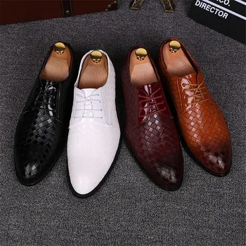 Tamanho 38~48 formal sapatos de homens oxfords factory outlet elgant sapatos de couro marca tendência homens de casamento sapatos #AF3702
