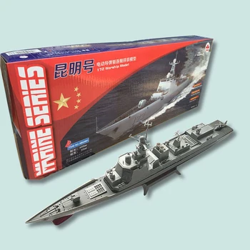 Frete grátis Kunming Míssil teleguiado Eléctrica Montagem do Modelo de Engrenagem de Duas Prop Posta Navio de guerra DIY Brinquedo de crianças presente marinha
