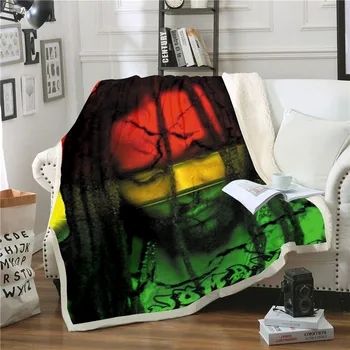 Cantor De Reggae Bob Marley Ervas Daninhas Magro Colcha Jogar Cama Manta De Sofá Cadeira De Descanso De Cama, De Roupa Interna Da Casa Cobertor Filhos Adultos 03