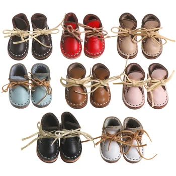 1Pair Brinquedo Sapatos sapatos de Couro Curativo botas Para Bonecas Ajuste Para 1/6& 1/8 Boneca de Brinquedo Acessórios Artesanais Crianças Brinquedos de Presente de Aniversário