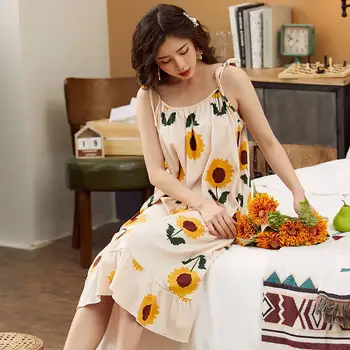 Camisolas Mulheres Impresso Moda Plus Size 5XL Solta Doce Estilo coreano de Dormir Chique de Lazer das Mulheres Sexy Espaguete fita para o Lar