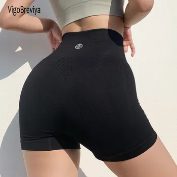 VigoBreviya Sexy Cintura Alta Calções De Desporto Mulheres Treino De Ginásio Perfeita Yoga Fitness Curto Perneiras Elásticas Seca Rápido, Executando Shorts