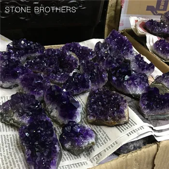100g-300g Bruto Natural Quartzo Ametista Púrpura de Cristal Cluster de Cura Pedras Amostra Decoração da Casa do Artesanato de Decoração, Ornamento
