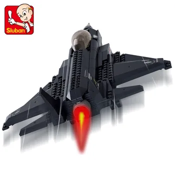 252Pcs Caça Militar F35 Relâmpago II Plano de Construção de Conjuntos de Blocos do EXÉRCITO Figuras Tijolos de Brinquedos Educativos para Crianças