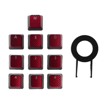 10 peças de vermelho/cinza retroiluminado tecla cap jogo de teclado tecla cap Corsair K70 K65 K95 G710 RGB MOVIMENTAÇÃO mecânica de teclado tecla cap