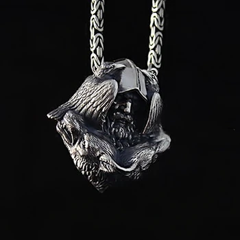 EYHIMD Nórdico Odin Viking Pingente de Aço Inoxidável Escandinavos Raven Wolf man Amuleto de Jóias