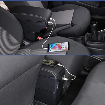 Para Pajero Mini apoio de braço, caixa central de Armazenamento de caixa de conteúdo de carro-estilo de acessório de decoração com suporte de copo USB