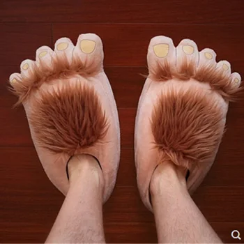 2020 Robusto Homens Quentes Pata Chinelos De Quarto Unissex, Tamanho 36 A 45 Criativo Peles Sapatos De Homem Designer Bigfoot Sapatos Fechados
