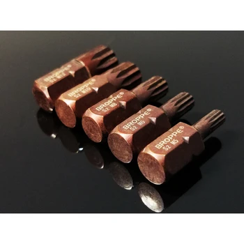 5Pcs Conjunto de 30MM Magnético chave de Fenda Torx Bits 12 Ponto de Spline 10mm Hex Haste de uma chave de fenda Bocados M5 M6 M8 M10 M12 Poder de Ferramentas de Mão