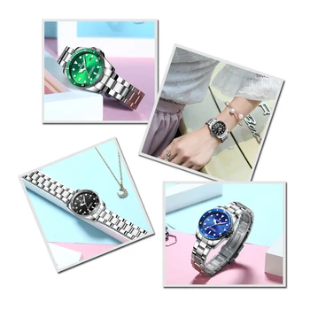 CHENXI Mulheres Relógios de Moda das Mulheres Vestido de Relógios Verde com ligação de Aço Inoxidável Mulheres Relógios de Quartzo relógio de Pulso Mulher Assistir 2019