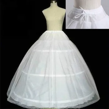 Frete grátis Alta Qualidade Branco 3 Aros Anágua Crinolina Escorregar Underskirt Para o Vestido de Casamento Vestido de Noiva Em Estoque 2019
