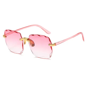 Sem aro Quadrado Óculos de sol das Mulheres a Marca de Moda de Cinza cor-de-Rosa Gradiente de Óculos de Homens, Óculos Oversized Sombra Gafas UV400 O581