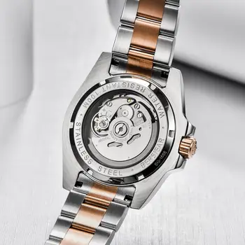 BERSIGAR Homens Relógio Mecânico Automático Marca de Relógios de Aço Inoxidável, Impermeável 100M de Negócios de Moda de Luxo Relógio Masculino