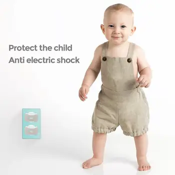 Bebê de revisão de texto(24 Velas + 4 Botões),Soquete Plug Capa para Bebê de Proteção,Tampa da Tomada,2-Buraco Plug Protetor para a Criança Protectio