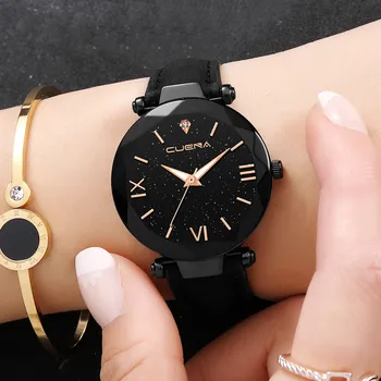 Novo 2019 Analógico de Quartzo, Diamante, Relógio de Pulso Relógio de Moda para as Mulheres 's Banda de Couro Relógios de Luxo das Mulheres Vestido de Relógio Pulseira