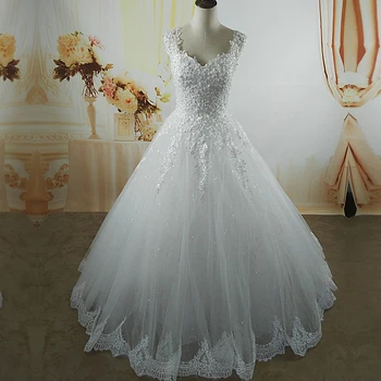 ZJ9076-C Branco Marfim Querida Simples Vestidos de Noiva de Renda Inferior Vestido do Baile de finalistas de Trem Vestido de Noiva de 2020 2019 plus size