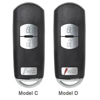 KEYECU 10x para Mazda 3 6 CX-3 CX-5 Substituição 2/ 3/ 2+1/ 4 Botão Smart Remote Chave do Carro Shell Caso Fob Vermelho Mantenha com Lâmina sem cortes