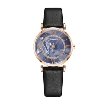As Mulheres de luxo de Moda de Relógios de Alta Qualidade Elegante Diamante Senhoras Relógios Casuais Superfície da Casca de Couro Branco Feminino Relógio