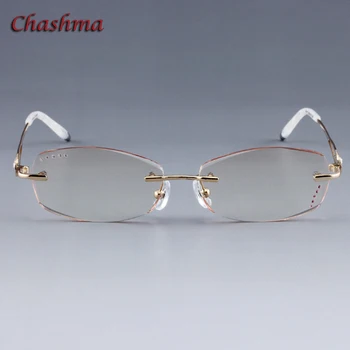 Sem Aro Mulheres De Óculos De Grau Armação Lentes Coloridas Moda Óptica Óculos De Liga De Óculos De Lentes Opticos Mujer Gafas