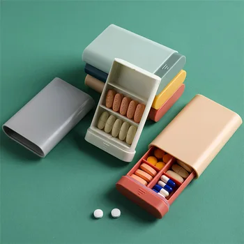 Caixa de comprimidos semanal Portátil gaveta Pílula Organizador Casos de Plástico Medicina de Armazenamento Distribuidor Cortador de Droga Casos para Viagens pílula caso