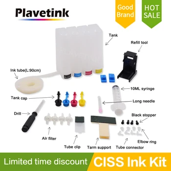 Plavetink Ciss Para Canon Contínuo de Tinta de Impressora Para HP Ciss em Massa Diy Tanque Contínua do Sistema de 4 Cores do Cartucho de Tinta e o Tubo da Broca