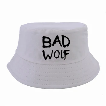 Homens Mulheres lobo mau Carta de impressão chapéu da moda Verão Balde de Chapéus Unisex exterior Caça pesca Pescador Bob pac