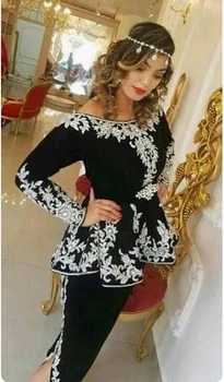 Sevintage 3 Pedaços Karakou Algerian Vestidos Sereia Lado Dividir A Festa De Formatura Com Vestidos De Renda Marrocos Caftan Roupa Feito