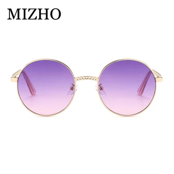 MIZHO 2020 Moda cor-de-Rosa Óculos de sol das Mulheres Rodada da Moda de Metal de Alta Qualidade Cadeia UV400 Tons Clássicos Coreia Óculos de Homens, Óculos de