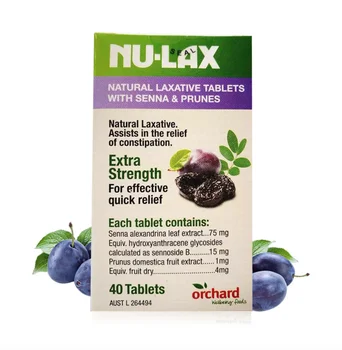 Austrália NuLax Comprimidos de Laxante com Senna & Ameixas Tratamento da Constipação durante a Noite de Socorro Estimular o Intestino, Evacuação Vegan