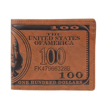 100 Dólar da Carteira de Curto Bolsas de Couro, Carteiras Masculinas Bolsa América Notecase Carteira Masculina de IDENTIFICAÇÃO do Titular do Cartão de Magia Carteira L*5
