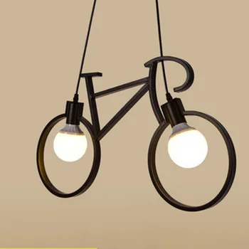 Criativo Retro Pingente de Luz de Ferro de Bicicleta luminária Sala de estar, Bar-Restaurante de Cozinha Industrial Lâmpadas Penduradas WJB42006