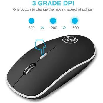 Mouse ergonômico de Mouse sem Fio Mouse de Computador PC Óptico USB de 2,4 Ghz de 1600 DPI Silêncio Mause Mini Silencioso Ratos Para PC Portátil Mac