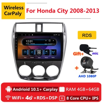 2 din 8-core android 10 auto-rádio auto estéreo para o honda City Graça 2008 2009 2010 - 2013 navegação GPS, DVD Player Multimídia