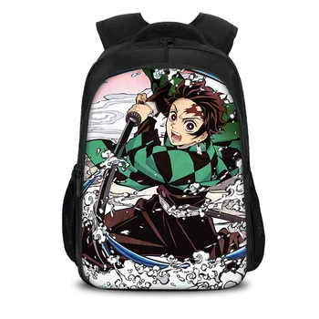 Bonito Bookbags Para Crianças Anime Escola Sacos de Meninas 3D Demon Slayer Kimetsu Não Yaiba Impressão Escola de Mochilas Para Adolescente Meninos