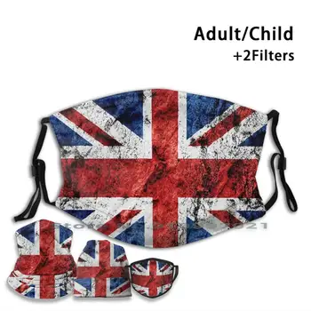 Bandeiras Do Reino Unido E Lavável, Reutilizável Boca Máscara Facial Com Filtros Para Criança, Adulto União Jack Bandeira Do Reino Unido Inglaterra A British United