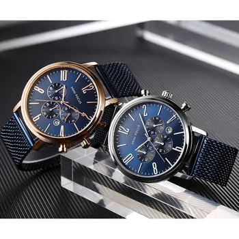 MINI FOCO da Marca de Luxo da Moda, Relógios de Homens de Aço Inoxidável Impermeáveis Relógios de pulso Relógio Masculino Montre Homme Reloj Hombre