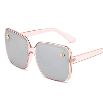 2020 Marca Retro Óculos de sol Oversized Mulheres de Luxo Gradiente de Óculos de Sol Grande Armação de Óculos Vintage UV400 Óculos abelhinha
