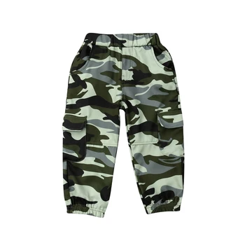 Calças de 2019 Casual Crianças de Camuflagem Calças Meninos Militar Camo Bolsos de Calças compridas Roupas de Fundos de
