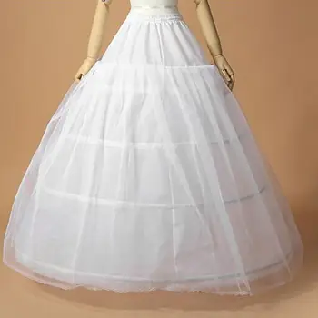 Mulheres De Noiva 3 Aros Maxi-Comprimento Saia Cintura De Cordão Multi-Camada Bola Vestido De Casamento Vestido De Agitação Underskirt