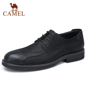 CAMELO Homens Sapatos Confortáveis Sapatos Casuais Homens de Couro Genuíno Retro Fashion Business Macio, antiderrapante, Resistente Homens Sapatos