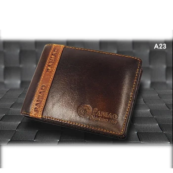 Famosa marca de design do sexo masculino carteira de Couro genuíno couro casual, bolsa de homens retro carteira de moda de curto carteira multi-cartão de carteira