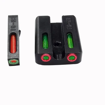 Magorui De Fibra Óptica Da Visão De Conjunto-Vermelho /Verde Frontal Traseira Vista Para Glock Tática De Caça Colimador Óptico De Vista Arma Acessórios
